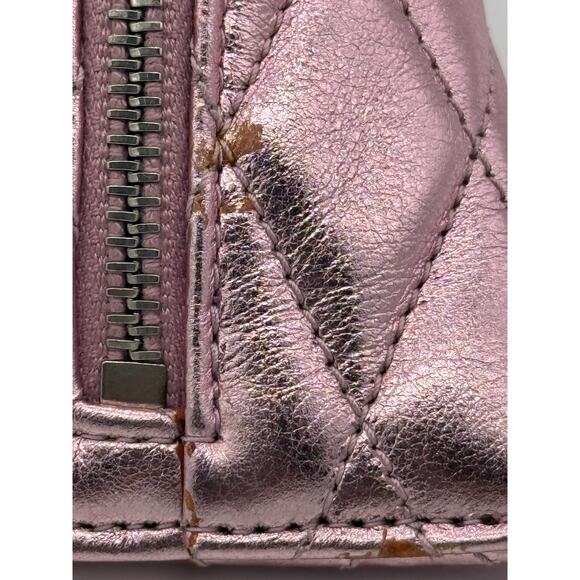Saint Laurent Berlingo YSL Quilted Metallic Bag Charm*Brand-New w/Dustbag! Pink - Picture 5 of 8